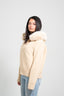 Faux Fur Satin Jacket - Beige