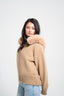 Faux Fur Satin Jacket - Brown