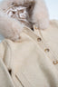 Button Up Fur Jacket - Beige