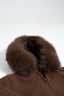 Fur Jacket Satin - Dark Brown