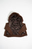 Fur Jacket Satin - Dark Brown