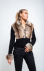 Ivory Fur Cardigan - Black
