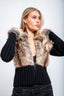 Ivory Fur Cardigan - Black