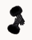 Alessa Fox Fur Leather Gloves - Black