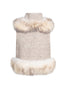 Tweed Vest With Fur - Beige