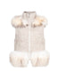 Tweed Vest With Fur - Beige