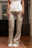 Low Rise Flared Linen Pants