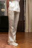 Low Rise Flared Linen Pants