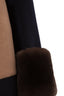 Belted Fur Cuff Coat – Navy/Camel