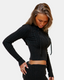 Alessa Ribbed Lounge Set - Black
