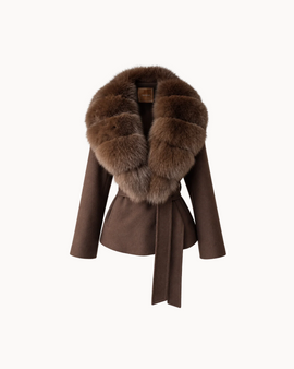 Bria Fur Coat - Espresso Monochrome