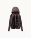 Davos Fur Knit Jacket in Brown — hood up