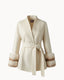 Odele Fur-Cuff Jacket - Pale Ivory