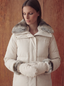 Rex Fur Padded Bomber - Bone