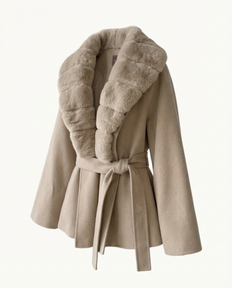 Marin Plush Collar Jacket – Sand