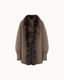 Maren Fur Jacket in Taupe Brown — front