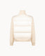 Mink Puffer Knit Jacket in ivory, back view showing the quilted puffer panel