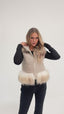 Tweed Vest With Fur - Beige