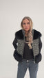 Tweed Vest With Fur - Black