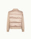 Mink Puffer Knit Jacket in soft sand, back view showing the quilted puffer panel