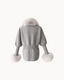 Tyra Faux Fur Cardigan in Light Grey — back