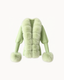 Tyra Fur Cardigan in Light Green — front