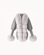 Tyra Fur Cardigan in Light Grey — front